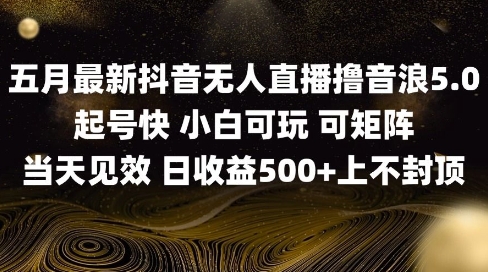 2025五月最新无人直播撸音浪单日产出5张+实操教程【揭秘】 - 中创网-中创网