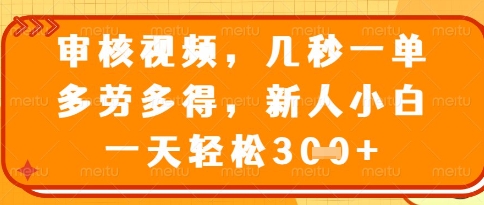 视频审核员，几秒一单，不限时间，不限地点，多做多得，新人小白一天轻松几张+【揭秘】 - 中创网-中创网