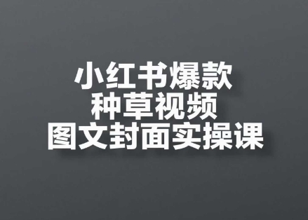 小红书爆款种草视频图文封面实操课，​开店、选品、引流、变现全流程 - 中创网-中创网