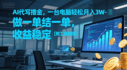 AI代写撸金，一台电脑轻松月入1-3W，做一单结一单，收益稳定【附工具教程】 - 中创网-中创网