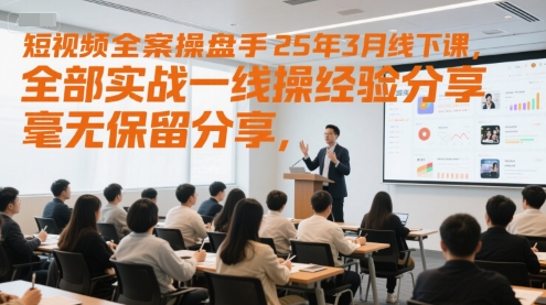 短视频全案操盘手25年3月线下课，全部实战一线操盘手经验分享，毫无保留分享，全是干货 - 中创网-中创网