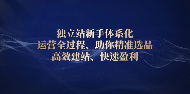 独立站新手体系化 运营全过程，助你精准选品、高效建站、快速盈利 - 中创网-中创网