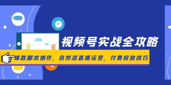 视频号实战全攻略，爆款脚本创作，自然流直播运营，付费投放技巧 - 中创网-中创网