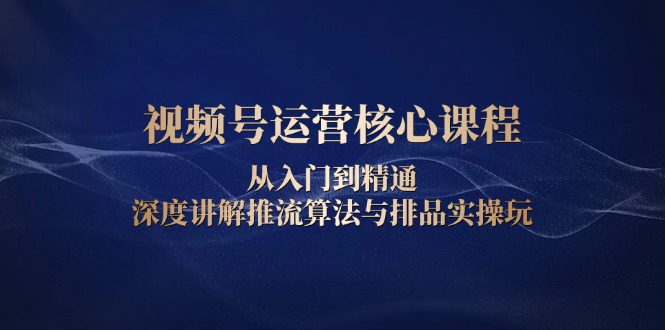 视频号运营核心课程，从入门到精通，深度讲解推流算法与排品实操玩 - 中创网-中创网
