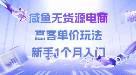 咸鱼无货源电商，高客单价玩法，新手1个月入门 - 中创网-中创网