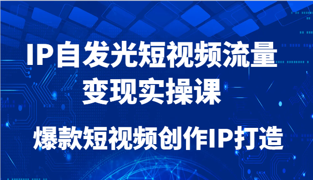 IP自发光短视频流量变现实操课，爆款短视频创作IP打造 - 中创网-中创网