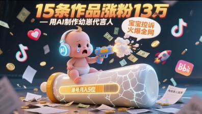 用AI制作幼崽代言人，宝宝的控诉火爆全网，15条作品涨粉13W，单号月入5位数实操教程 - 中创网-中创网