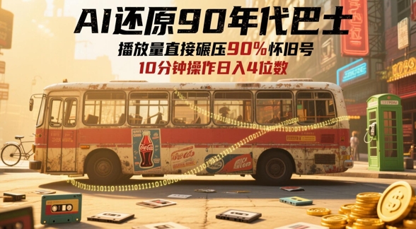 AI还原90年代巴士，一帧就让70后泪崩，播放量直接碾压90%怀旧号，每天操作十分钟，日入四位数 - 中创网-中创网