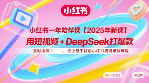 小红书一年陪伴课【2025年新课】，用短视频+deepSeek打爆款，史上最干货的小红书店铺爆款课程 - 中创网-中创网