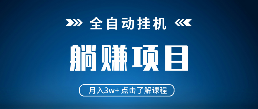 全自动挂机项目 月入3w+ 真正躺平项目 不吃电脑配置 当天见收益 - 中创网-中创网