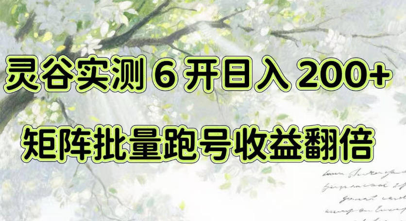 一台电脑就能做！灵谷实测6开日入200+，矩阵批量跑号收益翻倍【揭秘】-中创网